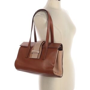 MaxMara Tan and Cream Shoulder Bag